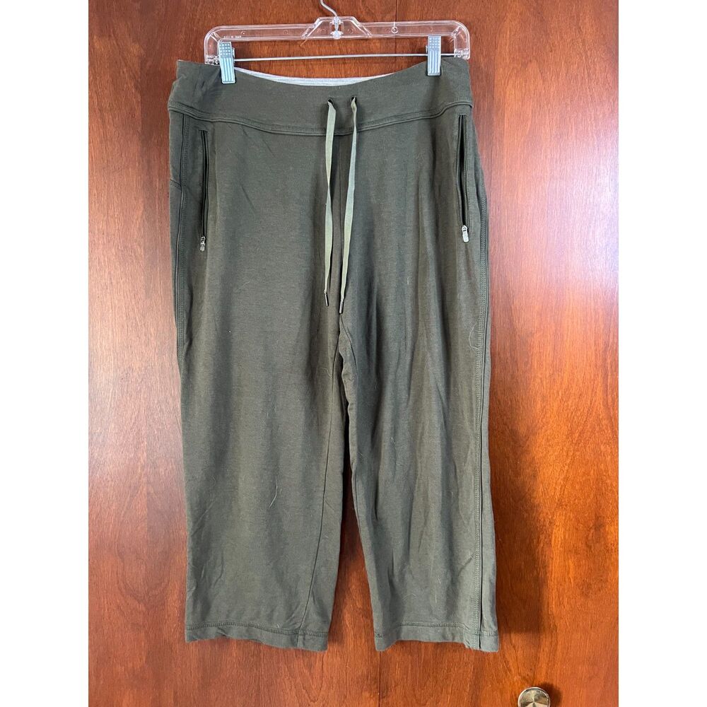 Green Tee Womens Rayon Bamboo Green Capri Lounge Pants Cozy Athleisure Large